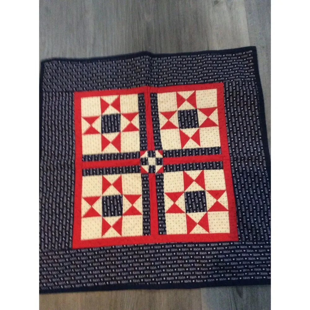 Vote Quilted Wall Hanging Chair throw Patriotic